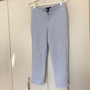 Light blue striped Capri pants